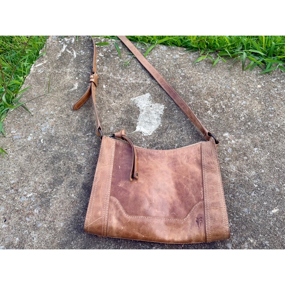 Frye Melissa Cognac Leather Crossbody Bag Brown Western Small Messenger